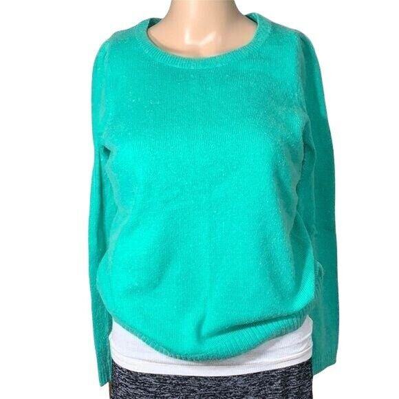 H&M Womens Sweater Angora Wool Blend Knit Pullover Long Sleeves Green Small - Picture 1 of 7